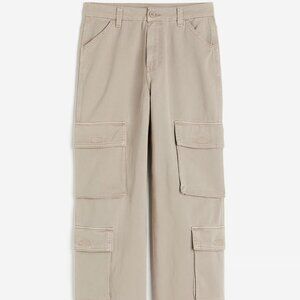 H&M Beige Twill Cargo Pants/NWT/10